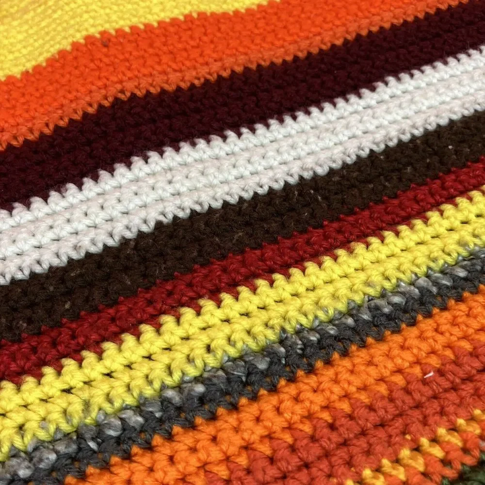 Vintage Granny Crochet Table Runner / Sofa‎ Throw Handmade Multicolor 65x25